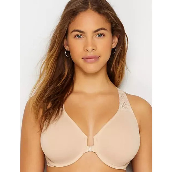 Wacoal 36B Soft Embrace Lace Detail Front-Close Bra 851311 Beige New - Picture 1 of 4